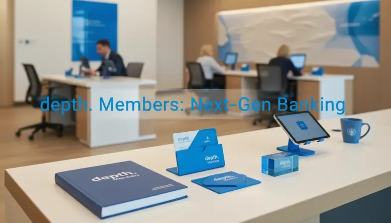 Modern credit union branch with technology-enabled member service stations