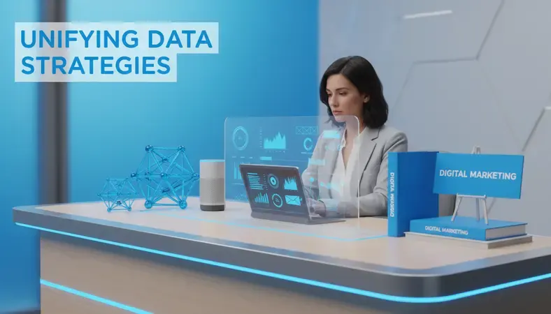 Modern banking professional analyzing digital marketing dashboard with social media and email campaign metrics