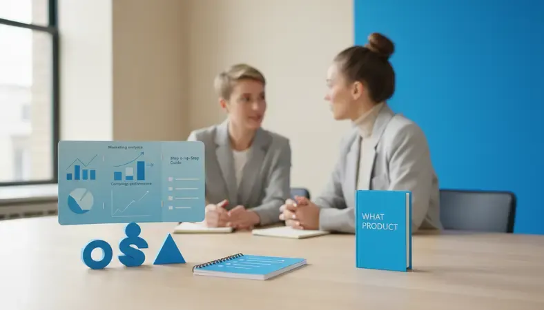 Cross-functional team meeting with product managers and marketers reviewing member feedback data