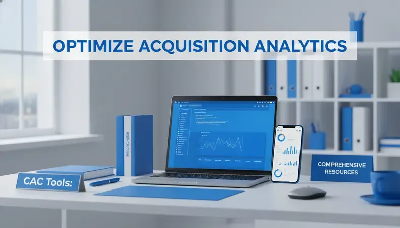 Professional dashboard showing customer acquisition cost metrics and analytics for financial institutions
