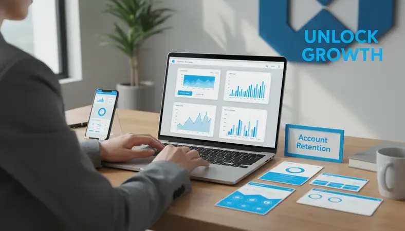 Financial advisor reviewing member retention analytics on computer screen