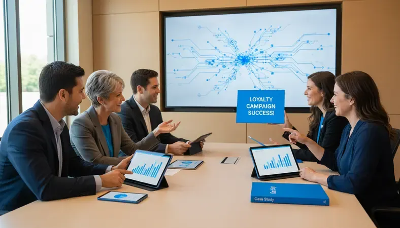 Credit union staff celebrating successful loyalty campaign results with members