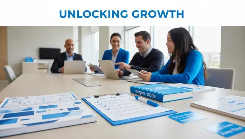 Diverse group of credit union members using digital banking services in a modern branch setting