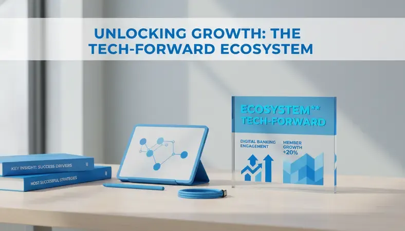 Infographic showing statistics about digital banking engagement and member growth