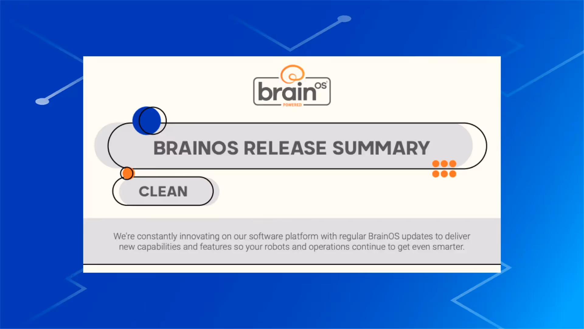 Actualizaciones del software BrainOS - Limpiar