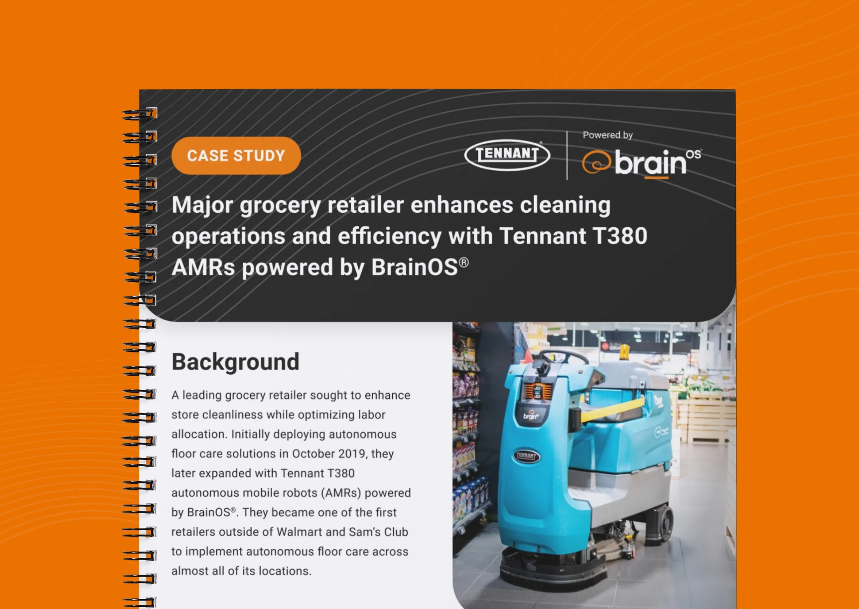 Major grocery retailer enhances cleaning operations and efficiency with Tennant T380 AMRs powered by BrainOS®