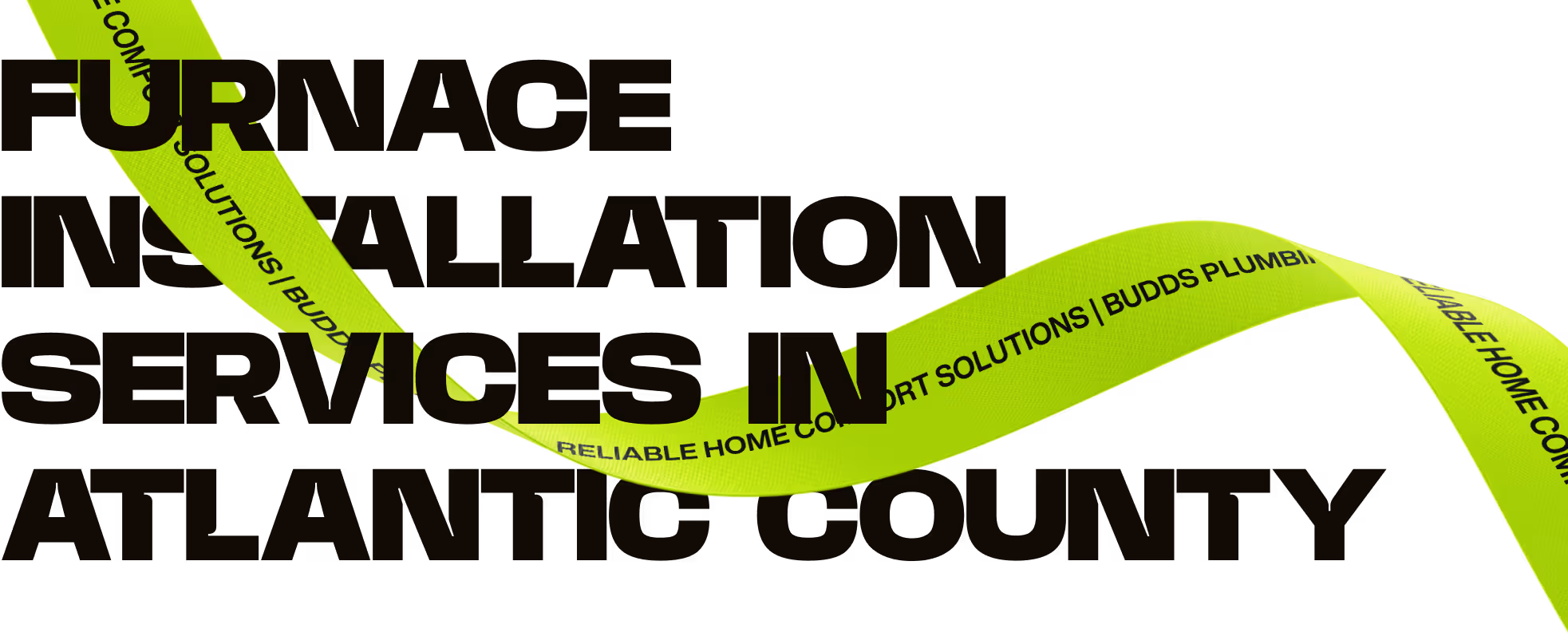 A yellow ribbon with the words professional sink installation and repair services in atlantic county.