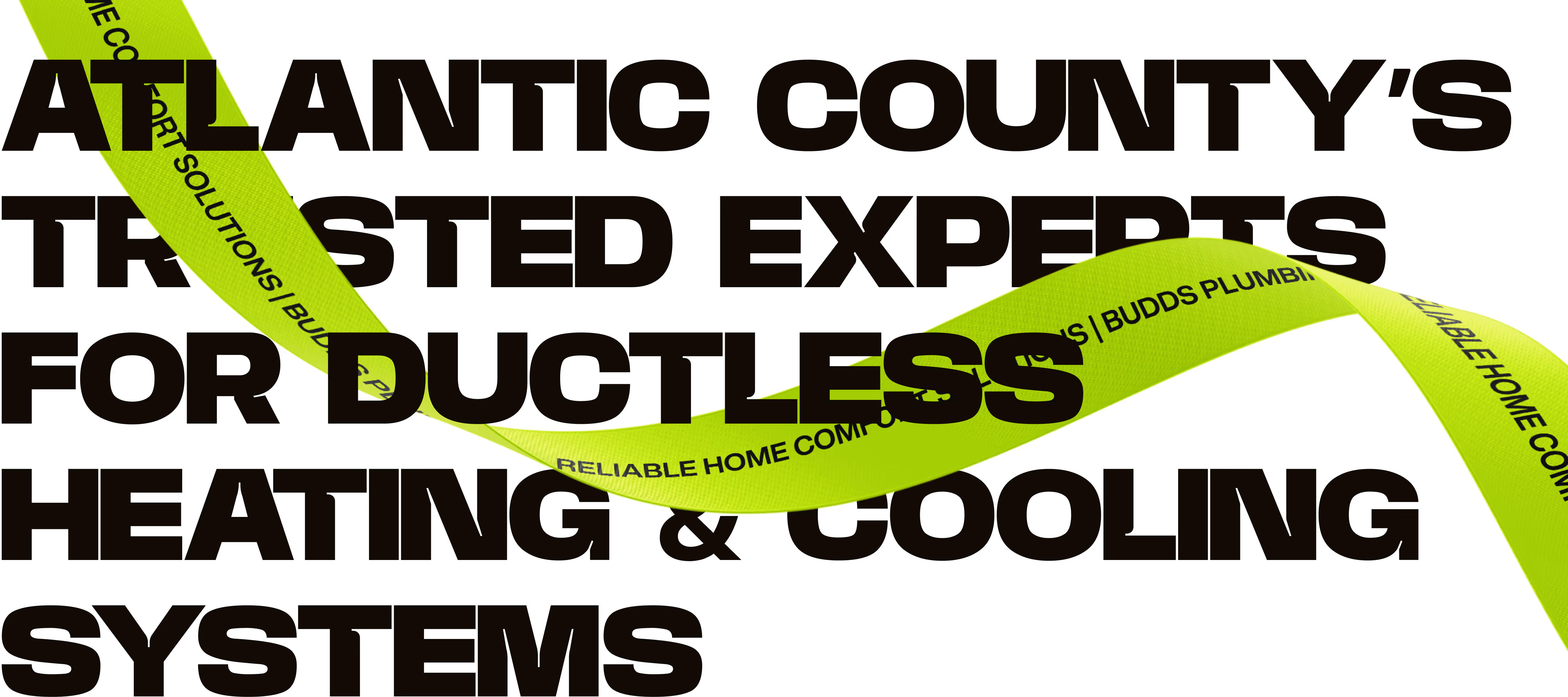 A yellow ribbon with the words professional sink installation and repair services in atlantic county.