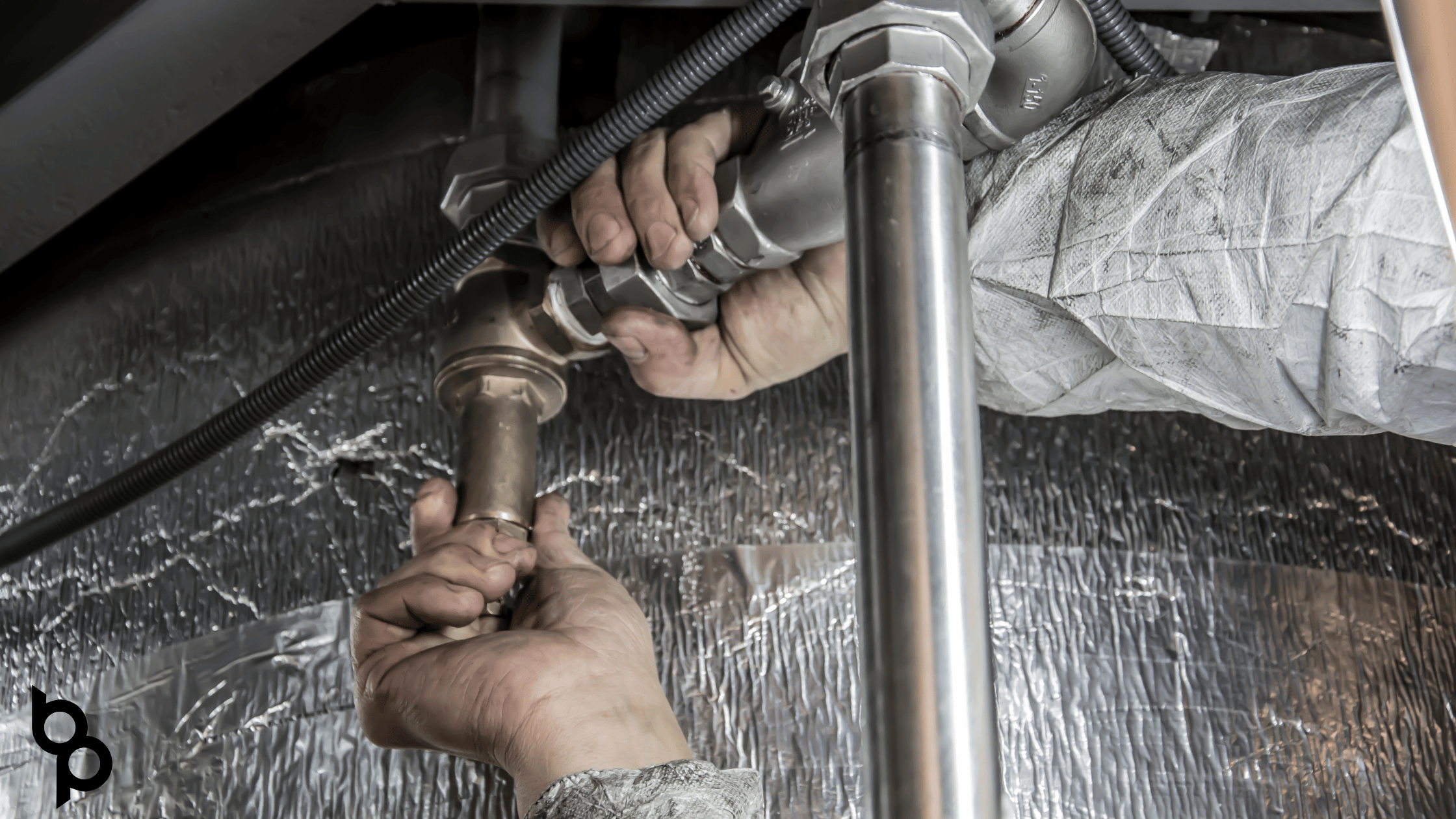 Plumber connecting piping during a repiping job — Budd&rsquo;s Plumbing, Heating & Cooling repairs and repipes plumbing throughout Cape May and Atlantic County, NJ