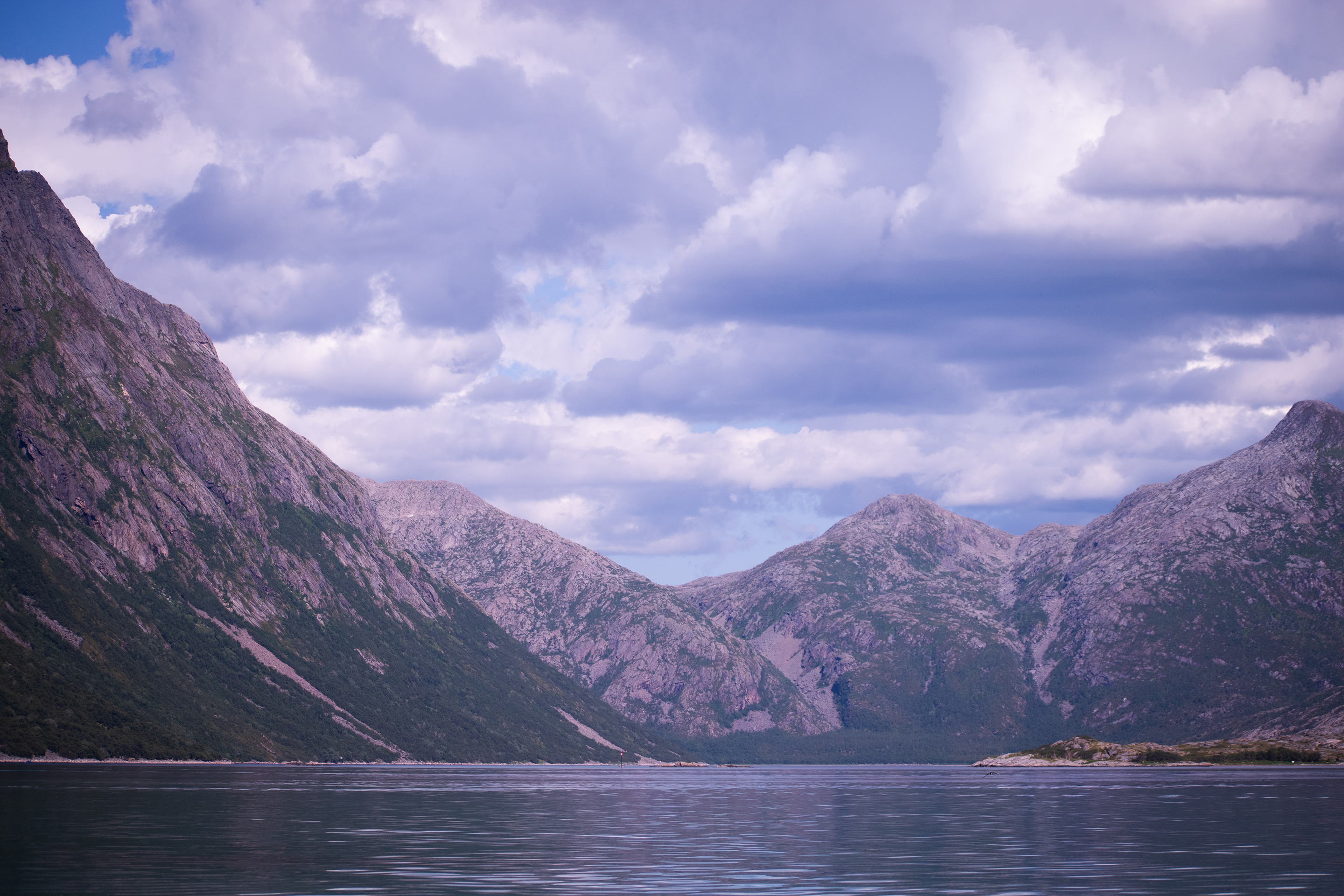 Mountains rising from the Norwegian fjords