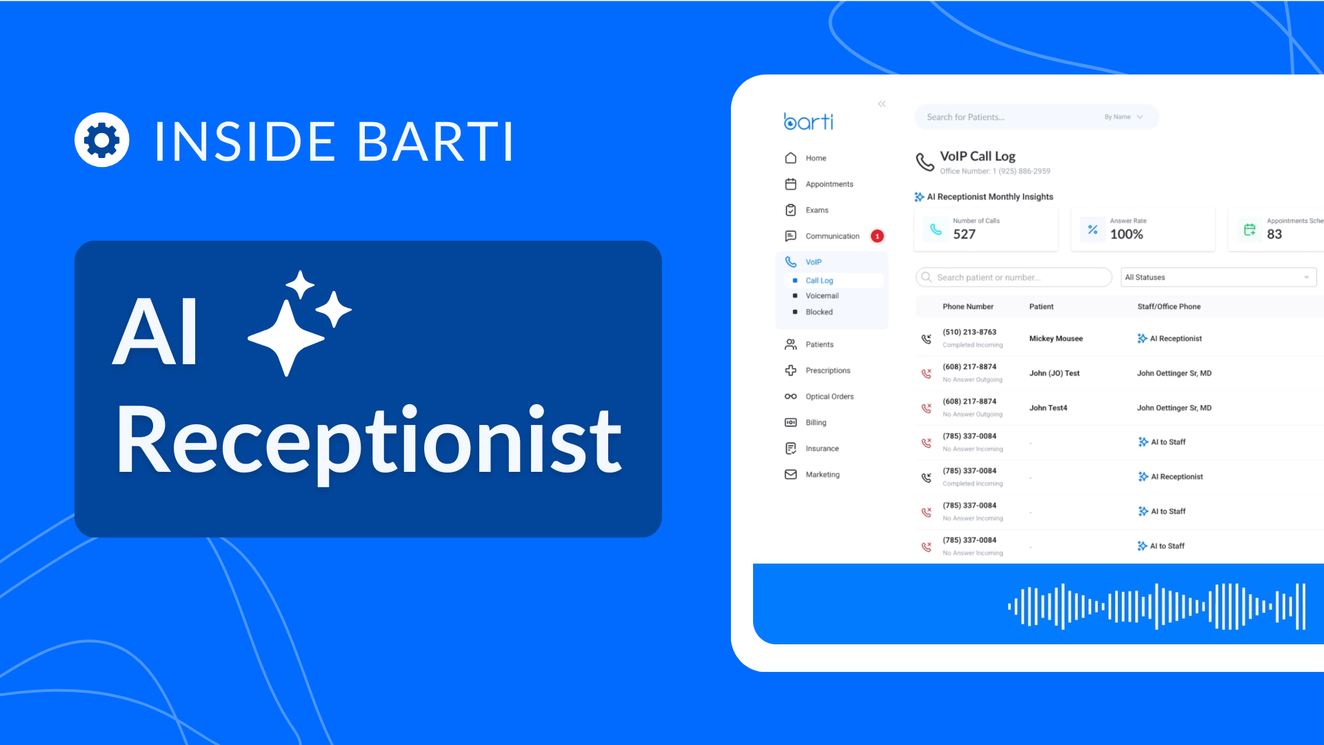 Barti AI Receptionist: Never Miss Another Patient Call—24/7 Scheduling, Zero Hold Times