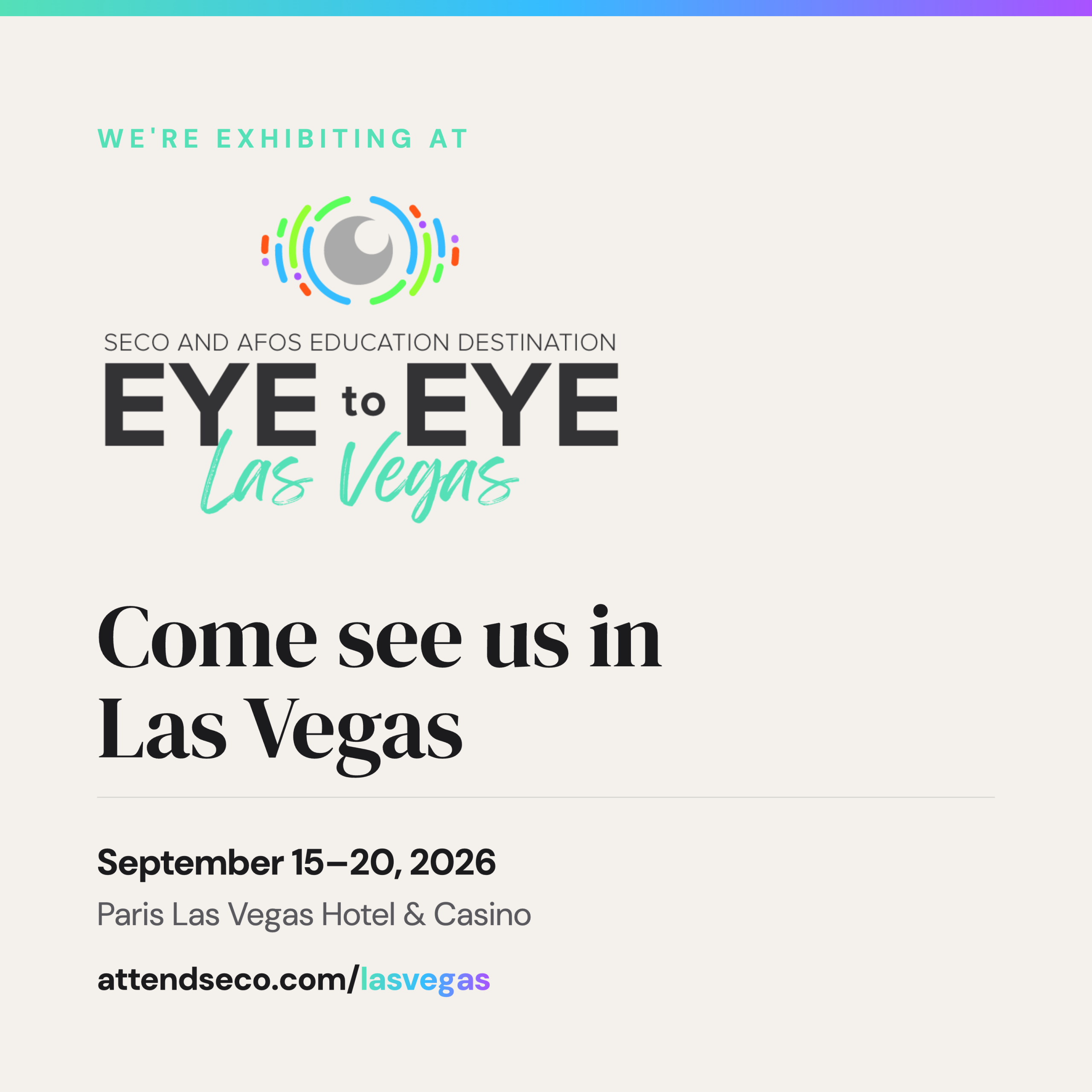 SECO & AFOS Destination: Eye to Eye Las Vegas