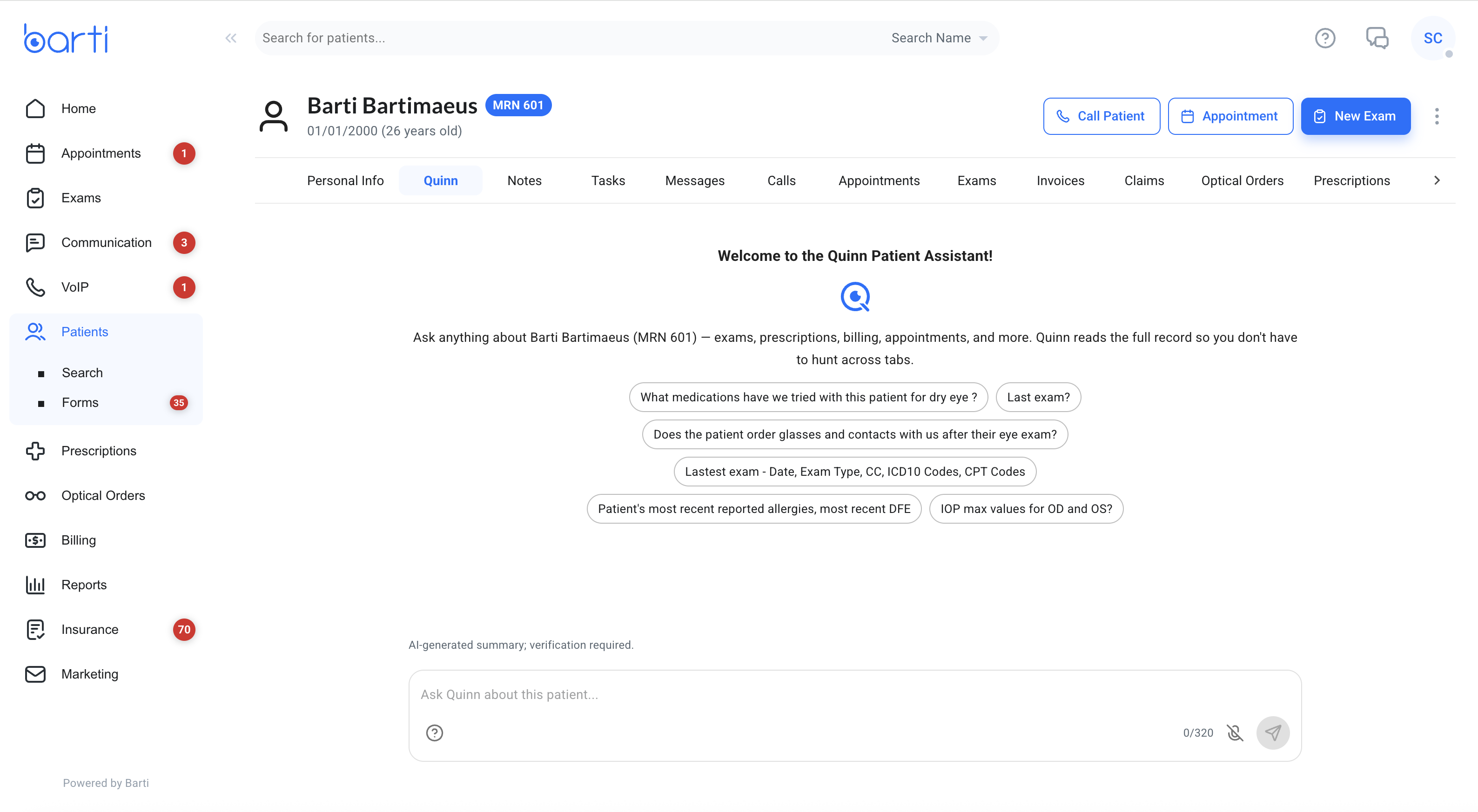 AI in Eye Care: Barti Launches AI Tool Quinn to Instantly Answer Patient Questions
