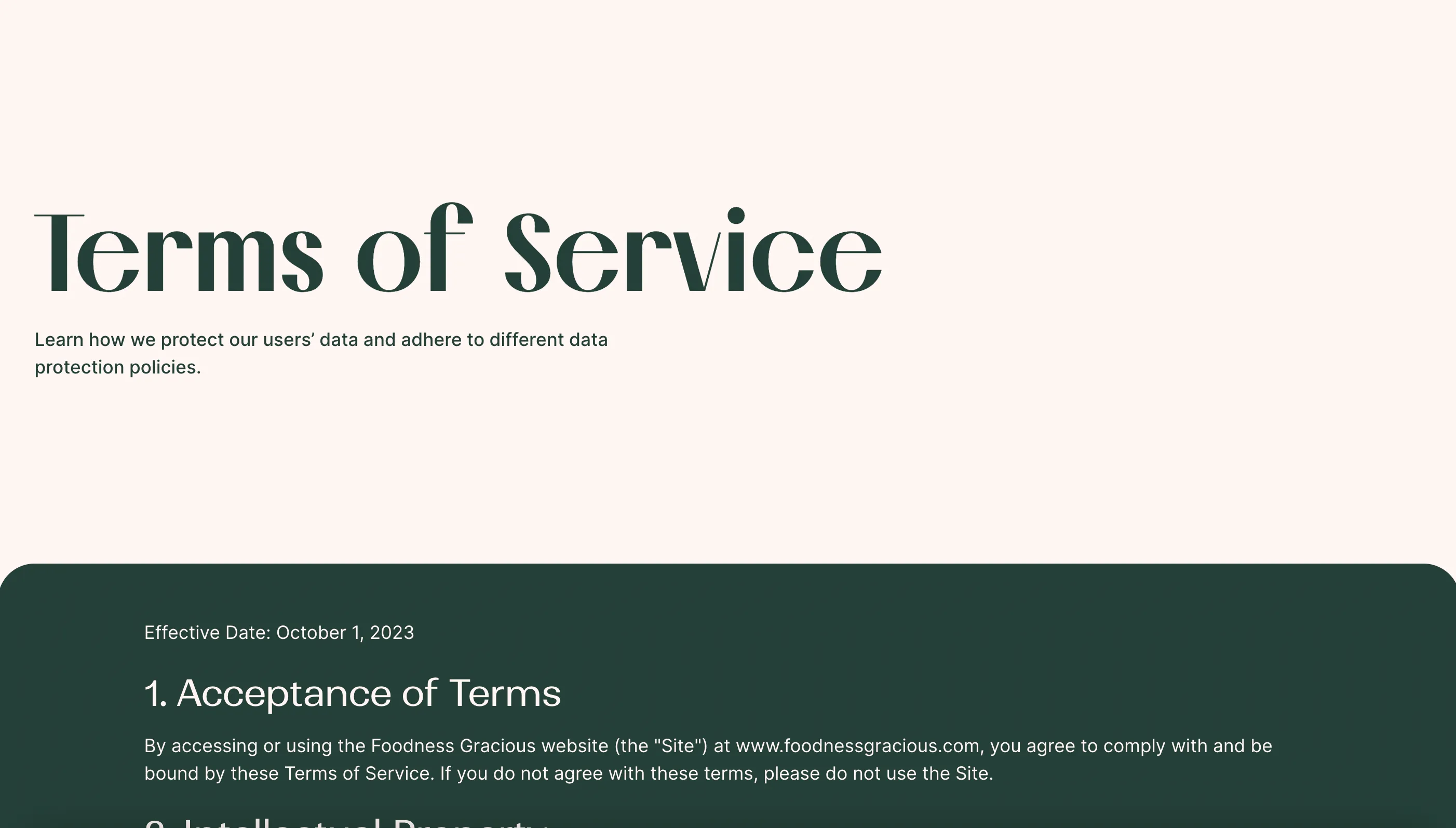 Terms of Service - Foodness Gracious