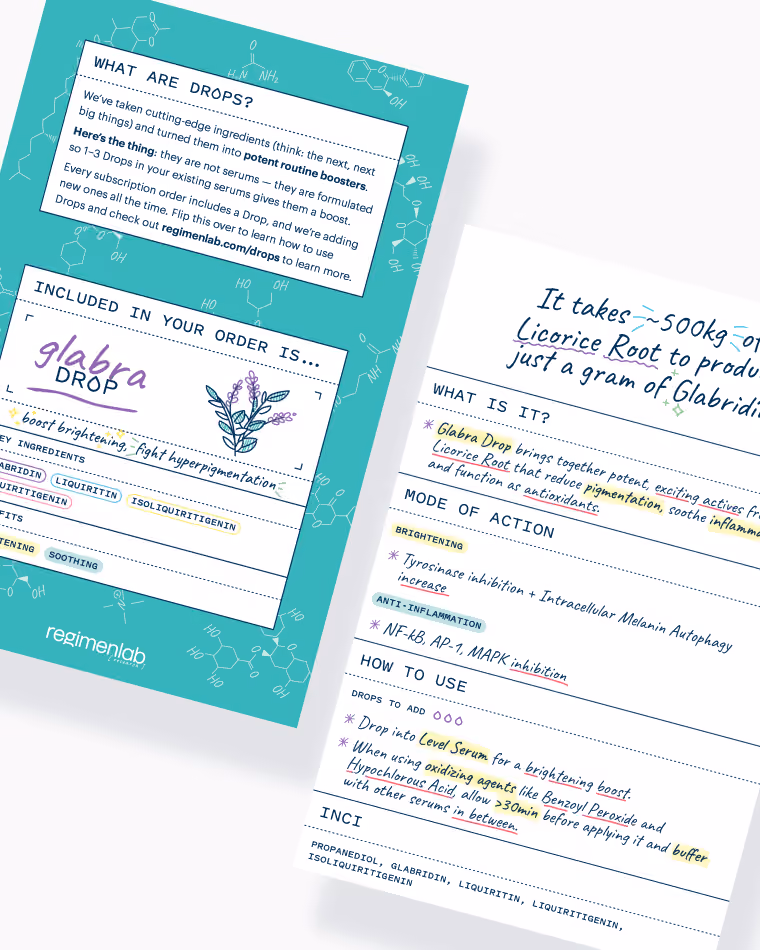 A printed insert design for Glabra Drop