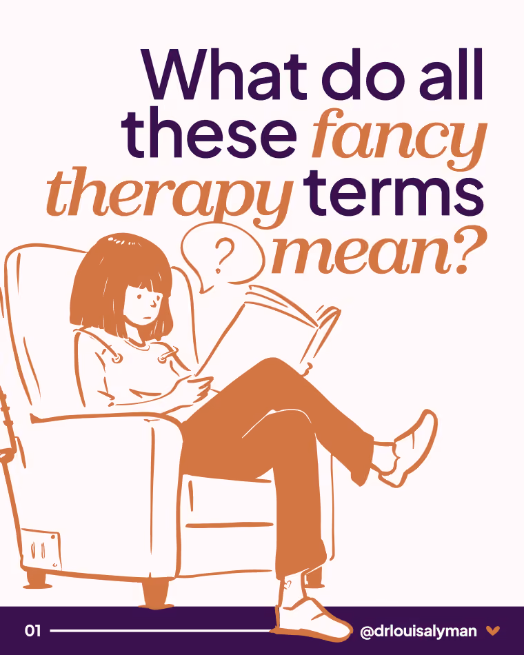 Post Text: What do all these fancy therapy terms mean?