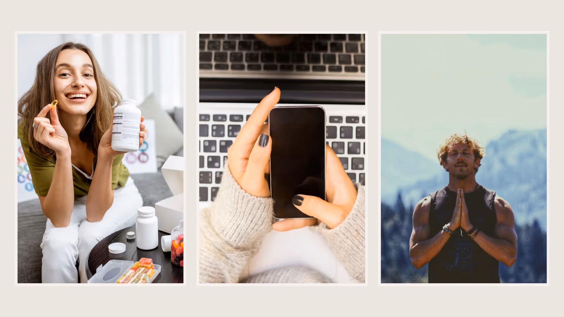 Visual collage representing top health and wellness affiliate programs for 2025, including supplements, digital tools, and mindfulness.