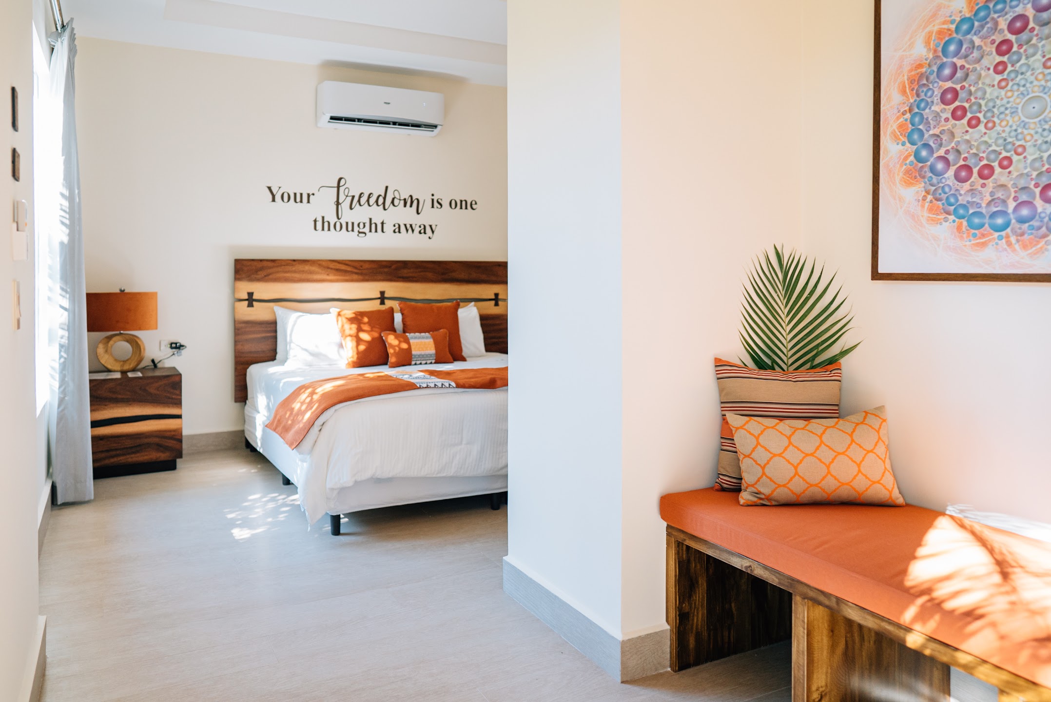 Renovated guest rooms at Rythmia