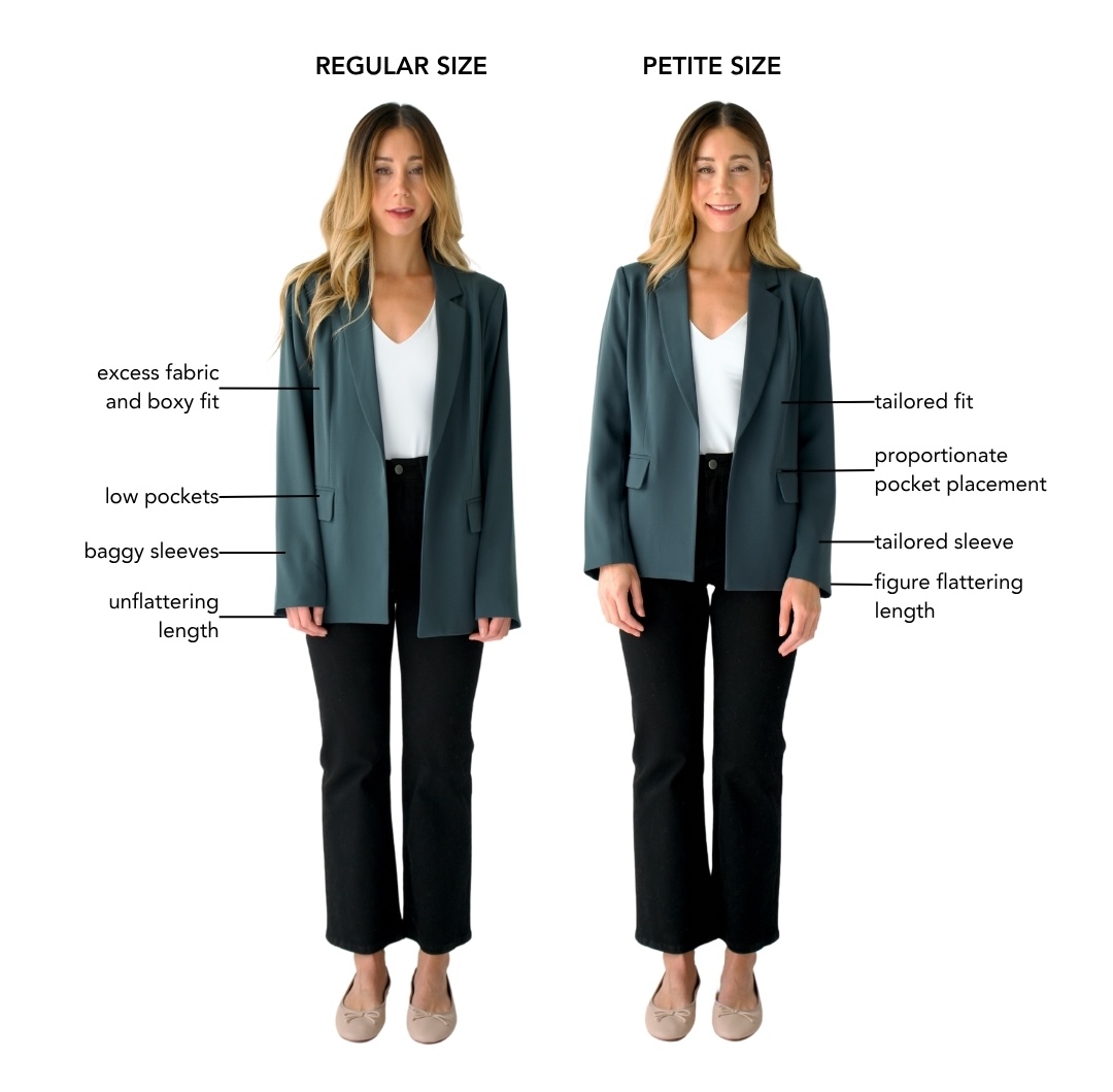 Comparison of Regular vs. Petite Size Blazer