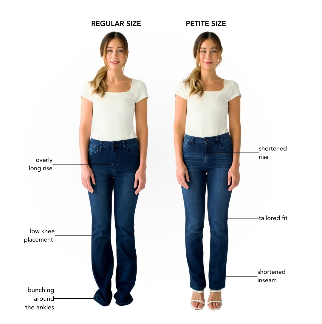 Comparison of Regular vs. Petite Size Jean