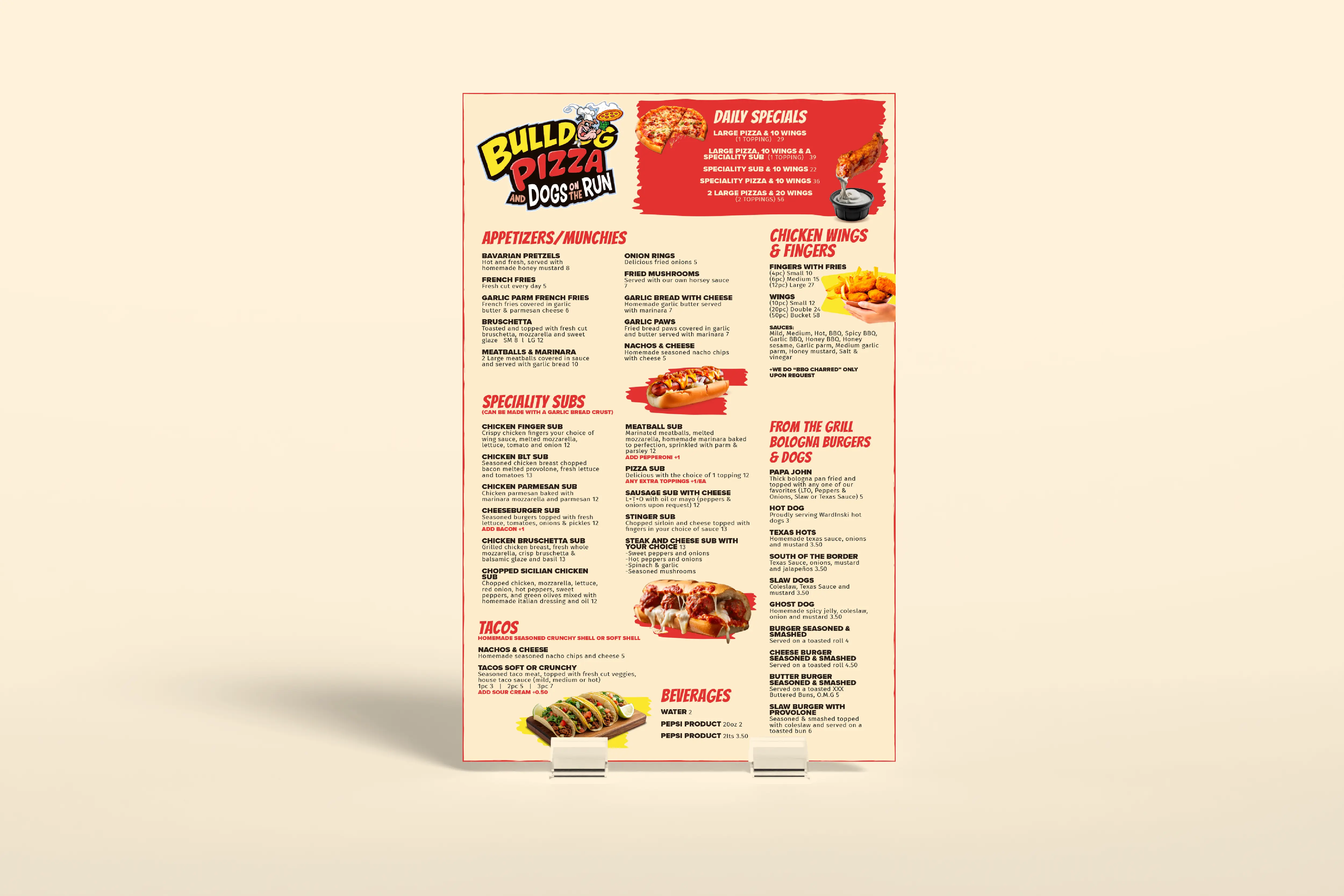 Bulldog Pizza & Dogs on The Run