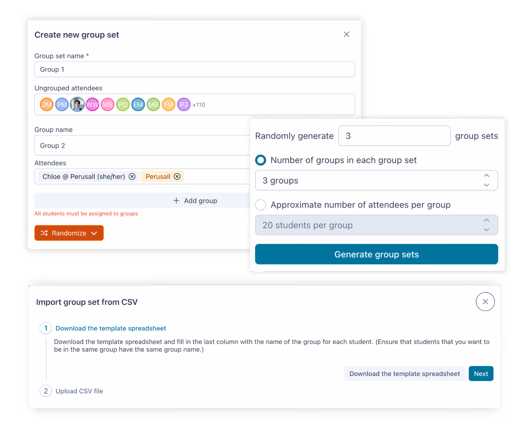 Students can synchronously chat 1:1 by clicking on their avatars and starting a chat. 