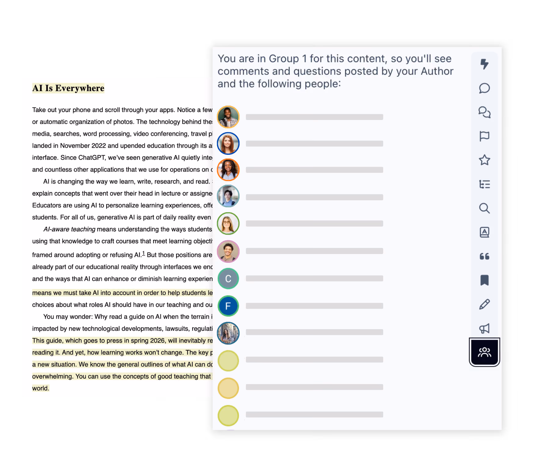 Group your students into group sets to focus and read without feeling overwhelmed.