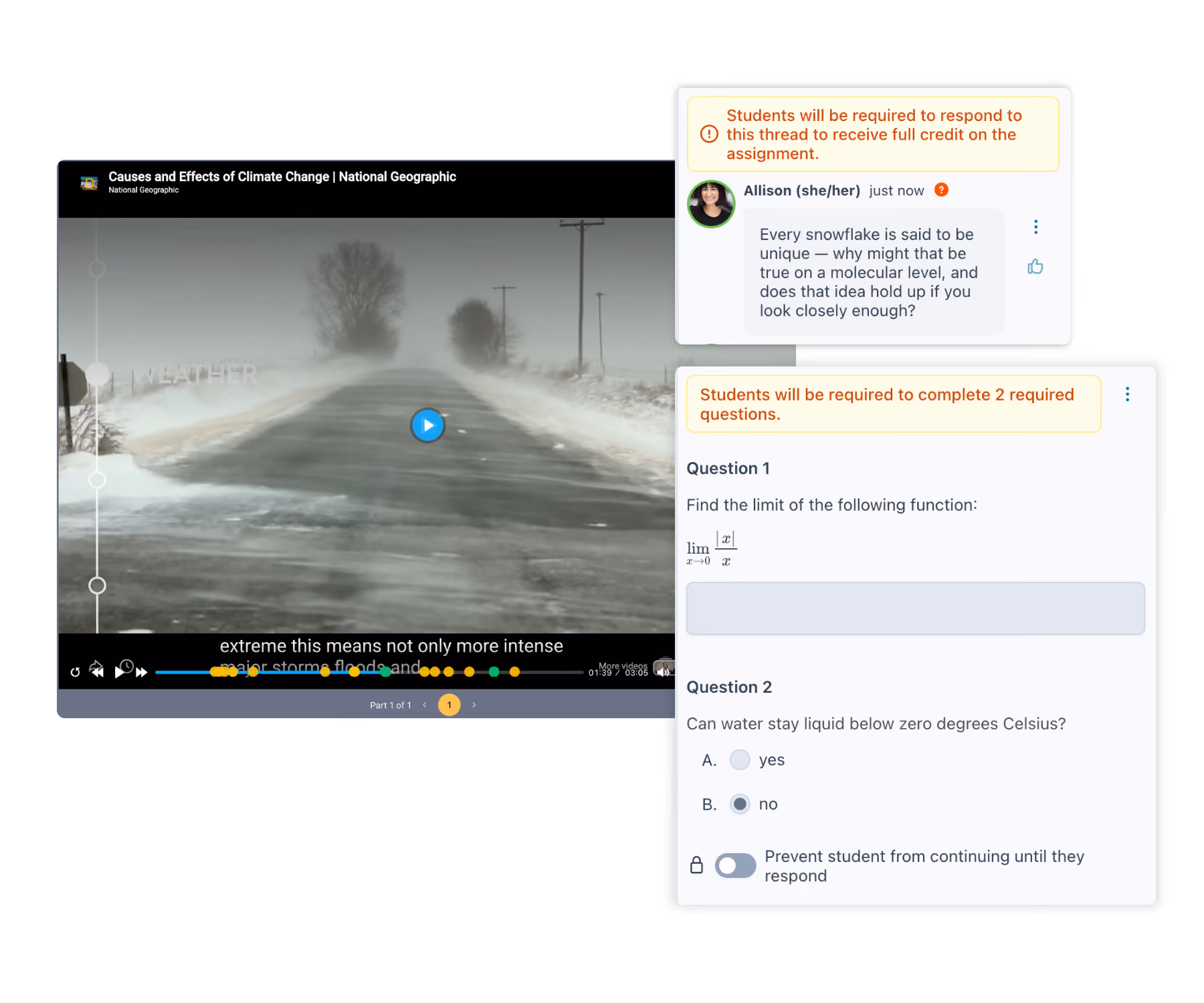 Instructors can suggest discussion prompts using Perusall's generative AI tool. Highlight text, click the prompt button, and view the generated response. Click the puzzle icon to require students comment on the prompt before seeing other comments.