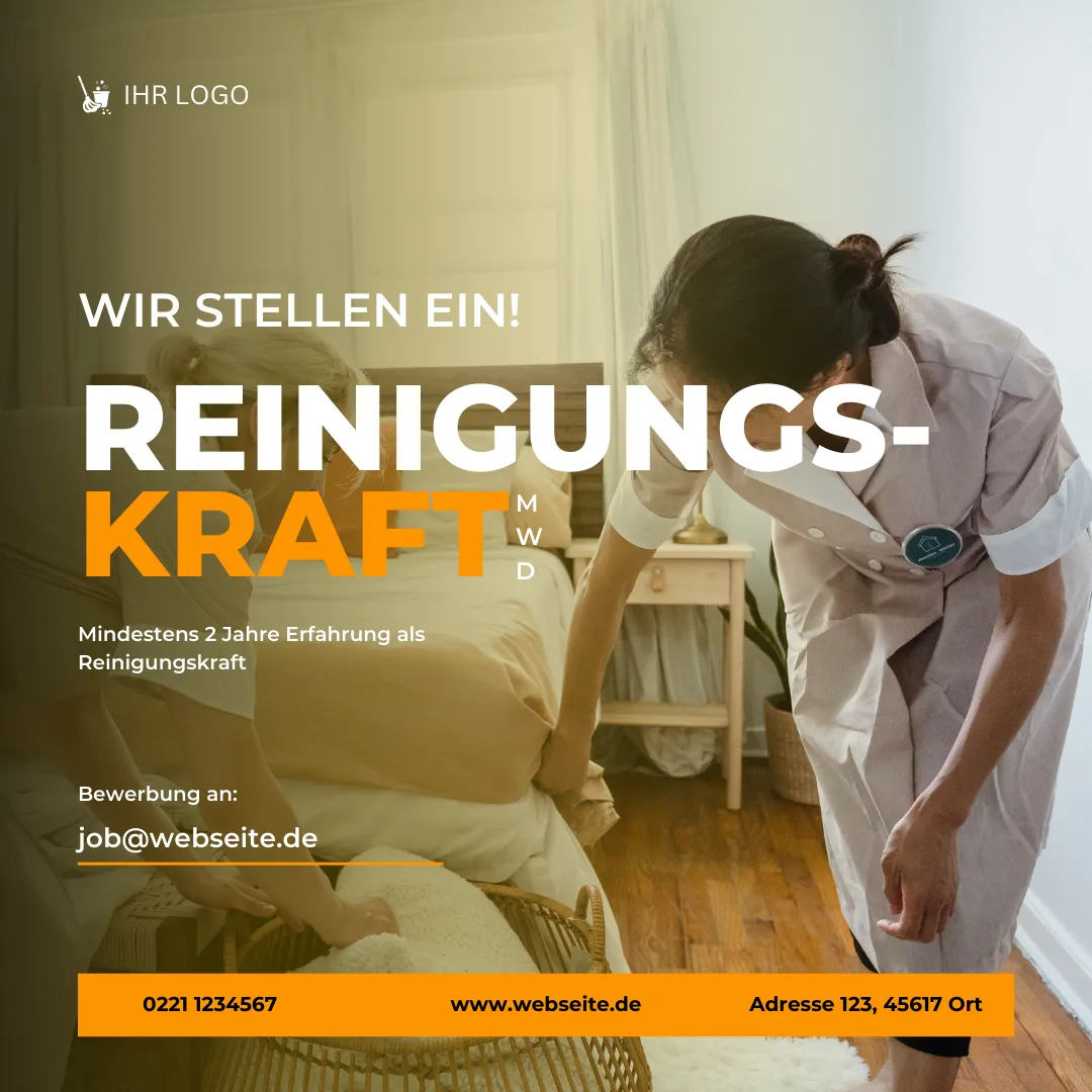 Stellenanzeige reinigungskfrat Werbekampagne creatives von pixel56