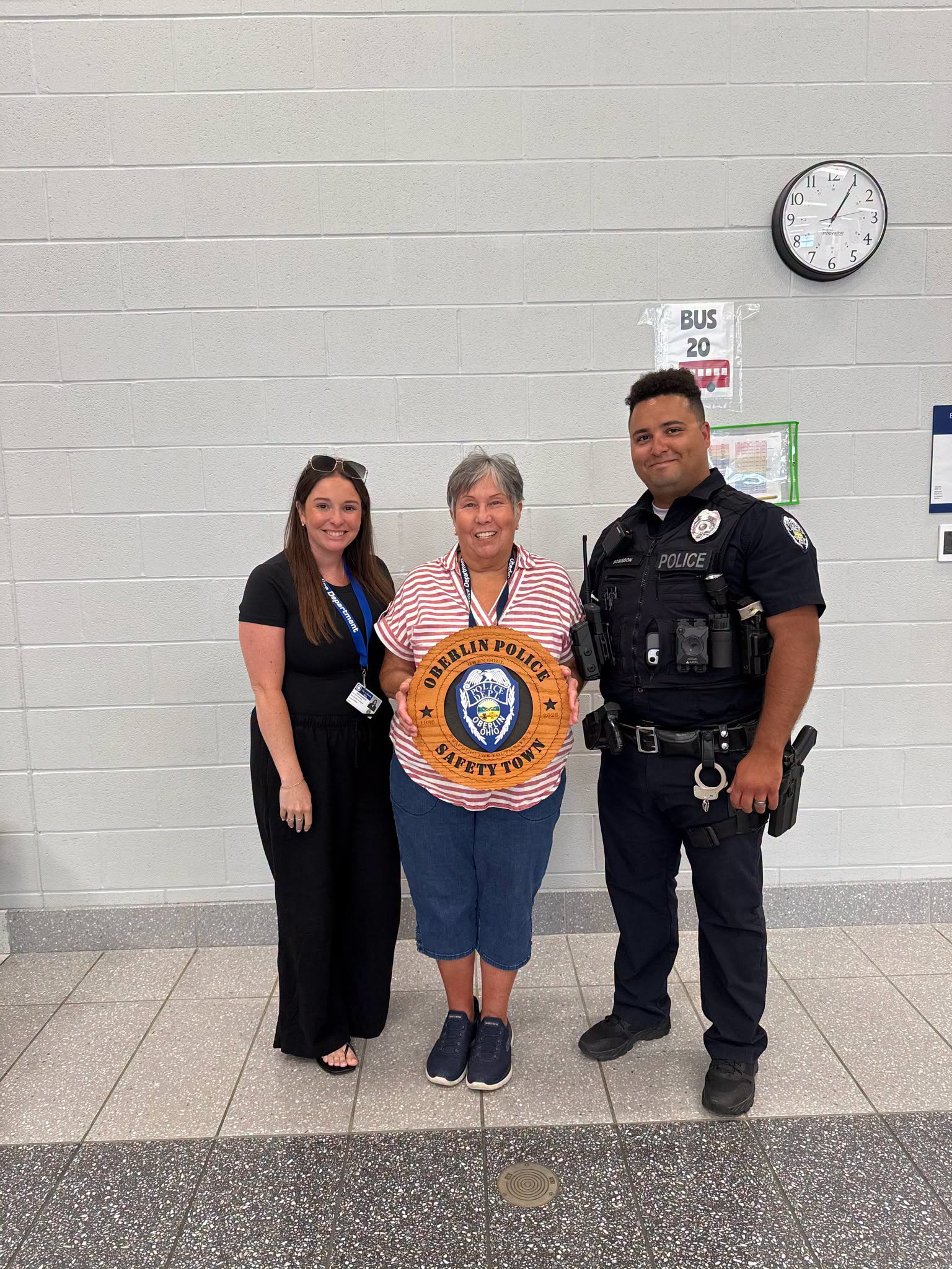 RC Podrosky, Disp. Goul, and SRO Robinson at safety town