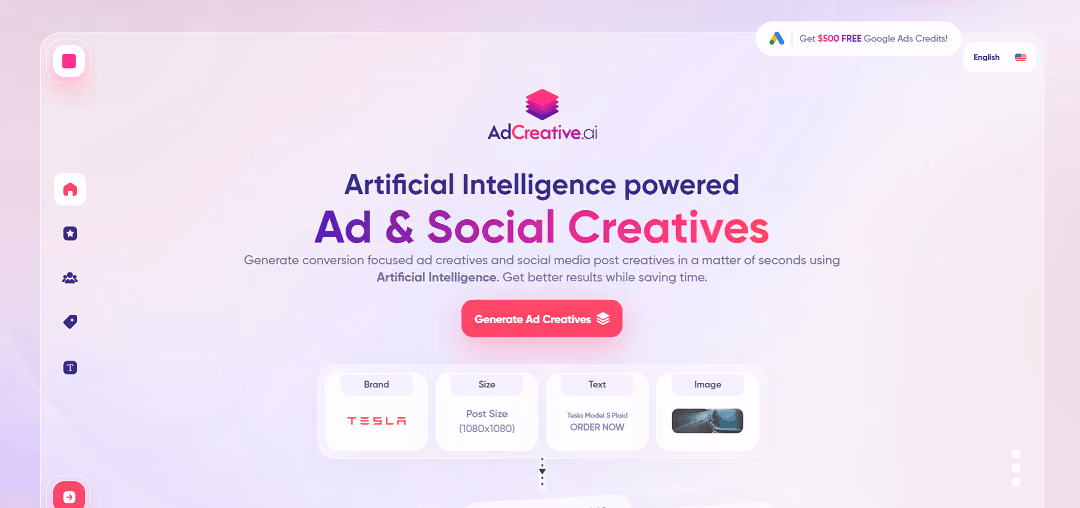 AdCreative.ai is an AI-powered tool that enables businesses to enhance their conversion rates and boost sales.