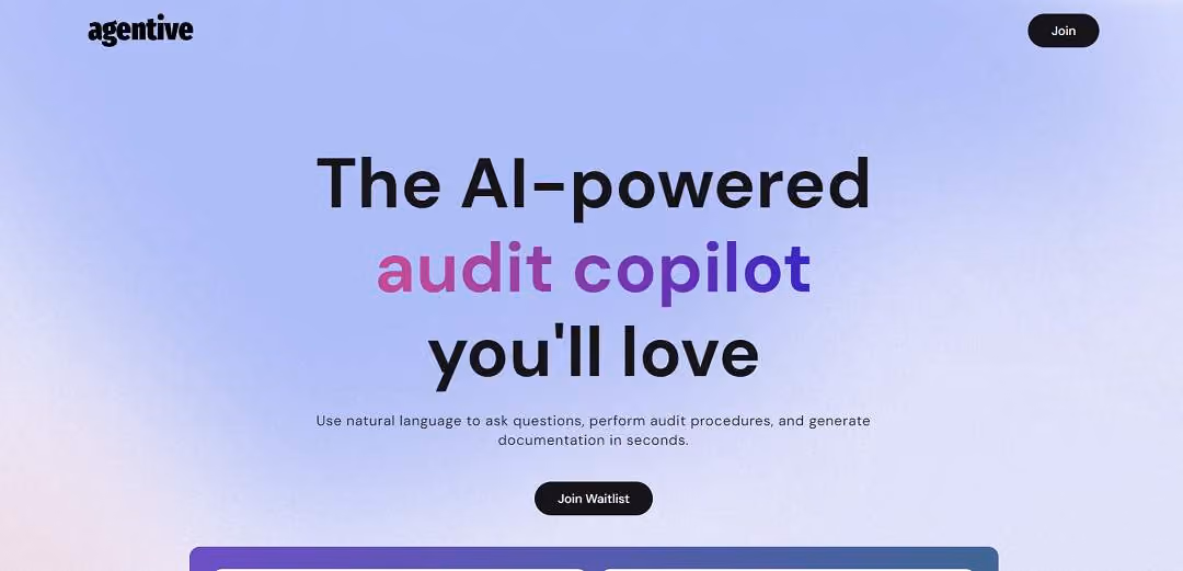 Agentive is an AI tool designed for audit testing and documentation, providing auditors an intuitive and efficient user experience. Users can perform audit procedures and ask questions using natural language instead of complex commands or software interfaces.