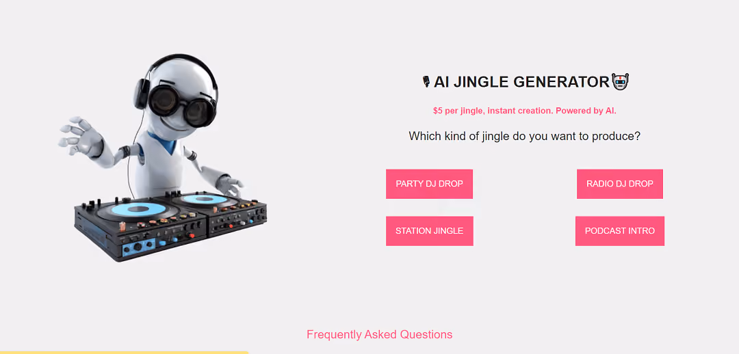 Introducing the AI Jingle Generator, a cutting-edge tool powered by artificial intelligence that instantly produces personalized jingles for just $5 each.