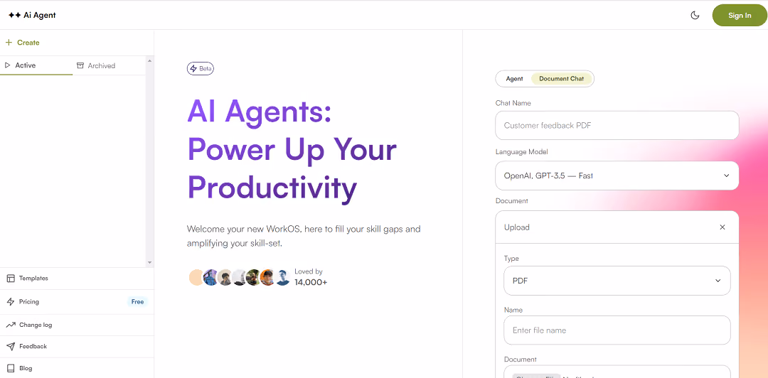 AiAgent.app is a user-friendly web application that allows users to create AI Agents capable of handling various tasks to achieve specific goals.