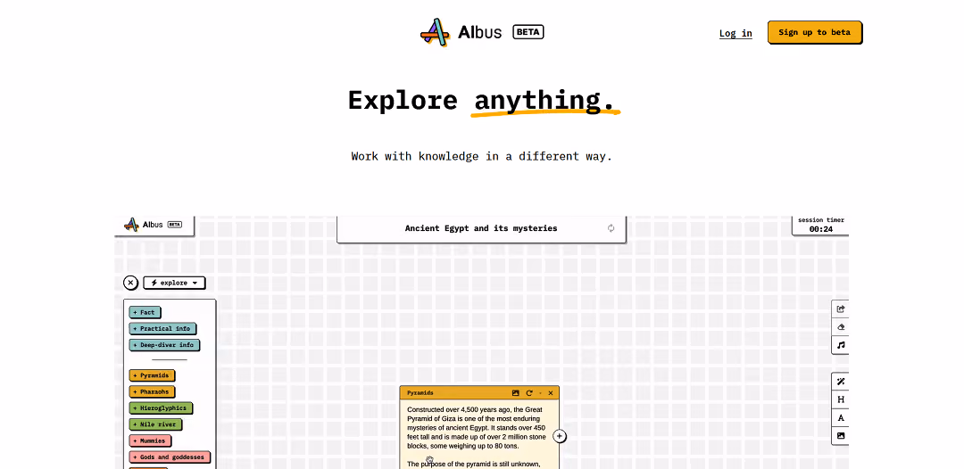 Albus is an incredible AI-powered tool that revolutionizes how we work with knowledge.