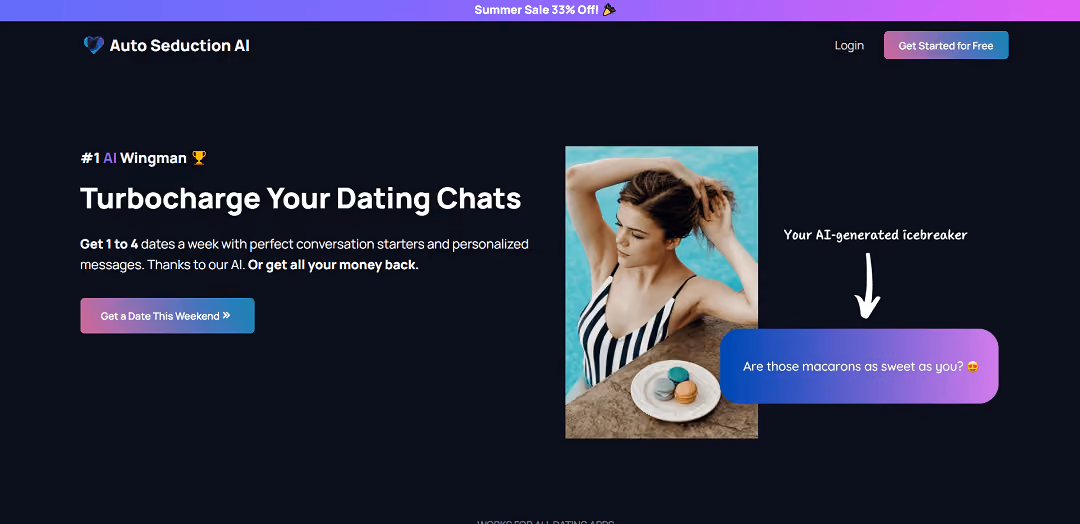 Discover an AI-driven dating assistant that creates personalized messages for you and your matches instantly.