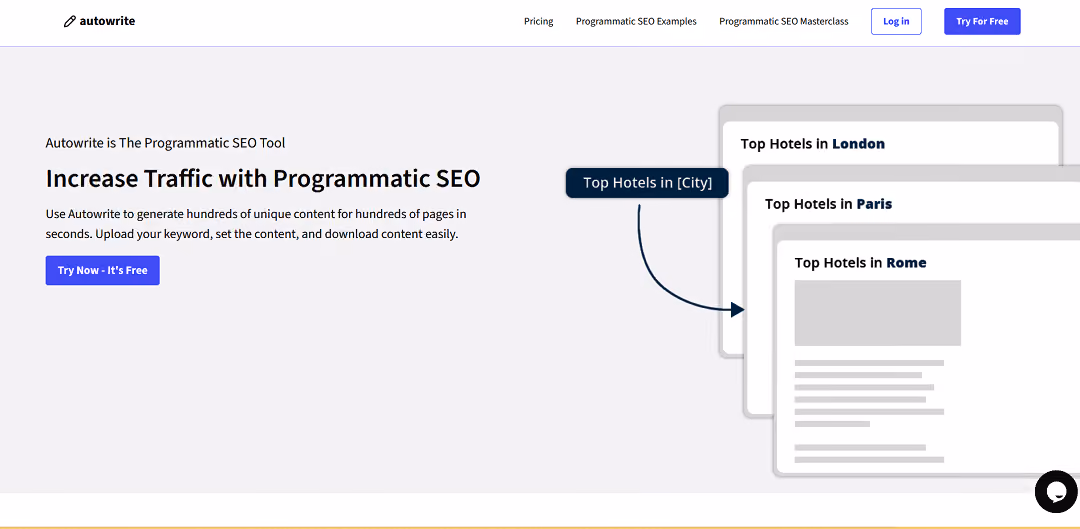 Autowrite is an AI-powered content creation tool designed to boost business traffic, SEO, and sales.
