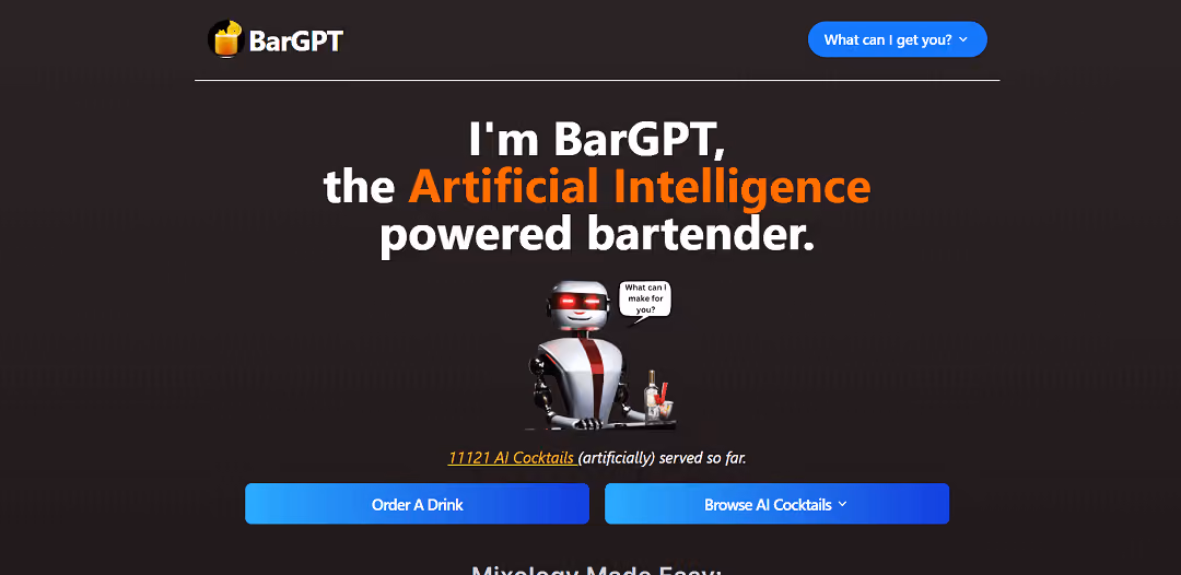 Meet BarGPT, the revolutionary AI-powered bartender that crafts personalized cocktail recipes based on your preferred ingredients and taste preferences.