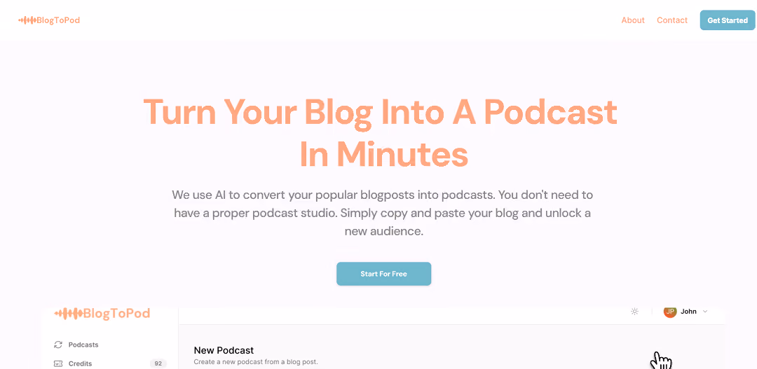 BlogToPod, an AI-powered tool developed by Goodspeed Studio, streamlines the conversion of popular blog posts into engaging podcasts.
