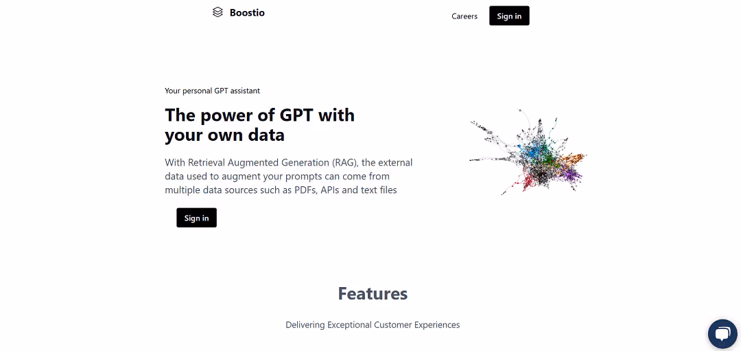 Boostio employs advanced Retrieval Augmented Generation (RAG) to boost code development efficiency, functioning as a personalized AI coding assistant. By integrating GPT's power with user data, it enables leveraging external sources like PDFs and APIs to enhance prompts.