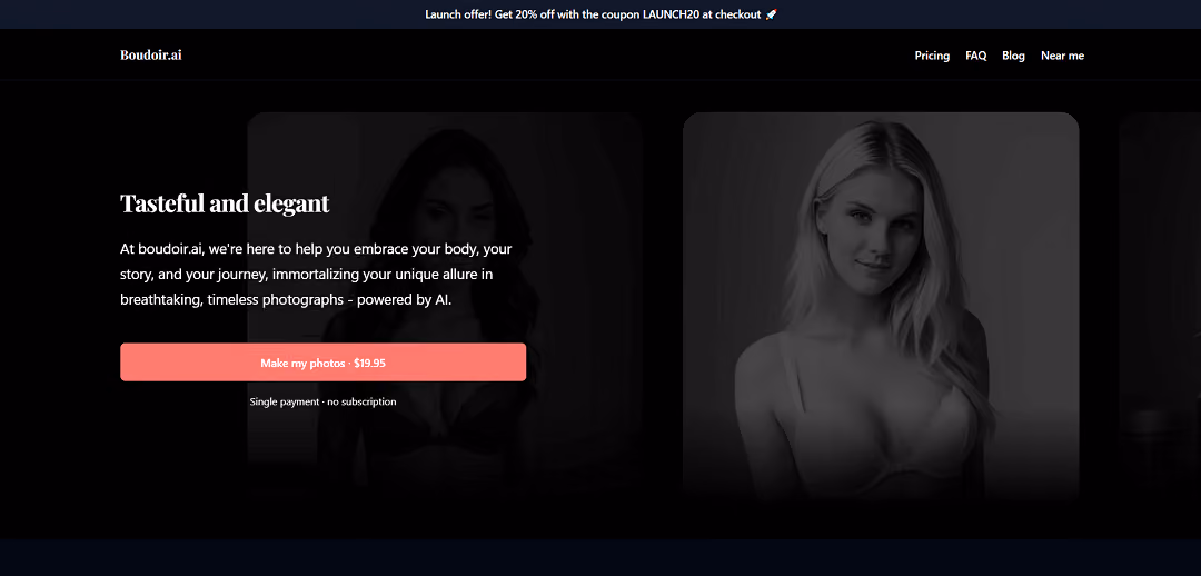 Boudoir.ai, an AI-powered photography studio, excels in creating tasteful and timeless intimate photos with cutting-edge technology. Using AI, they craft complete boudoir-style photoshoots, allowing clients to capture their unique beauty and personal journey in stunning imagery.