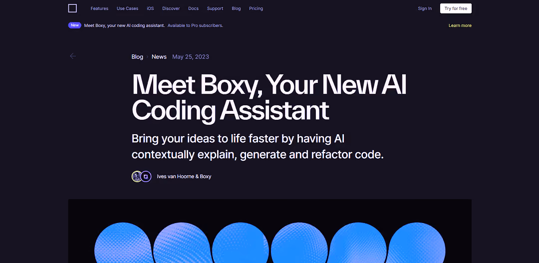Boxy, created by CodeSandbox, is an AI coding assistant that enhances coding speed and productivity.