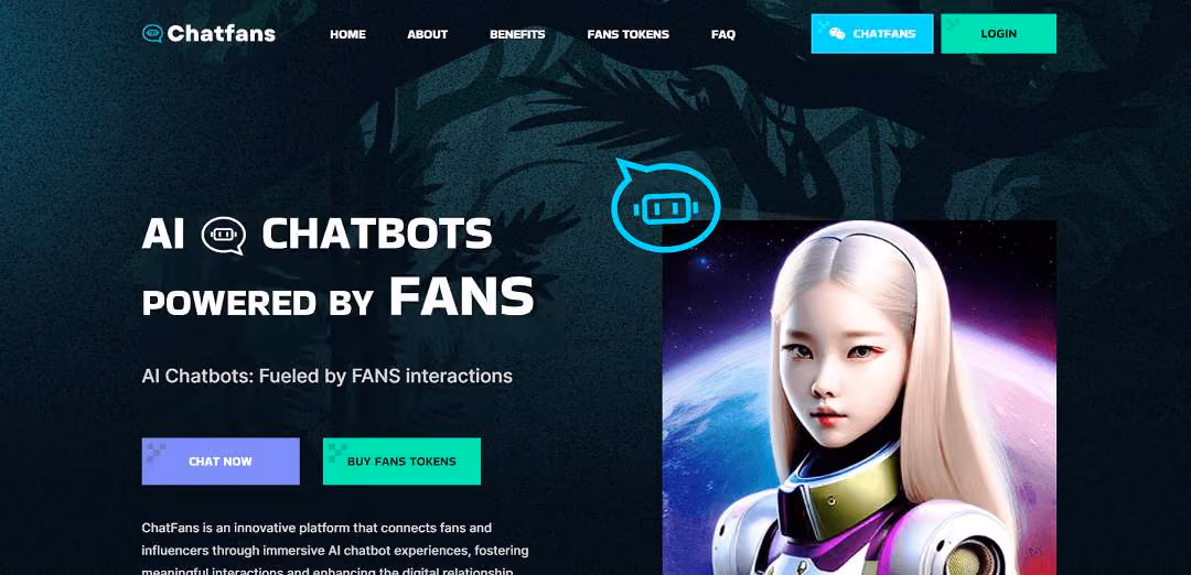 ChatFans, an AI-driven chatbot social network, connects fans with celebrities and influencers to create a personalized and interactive fan experience.