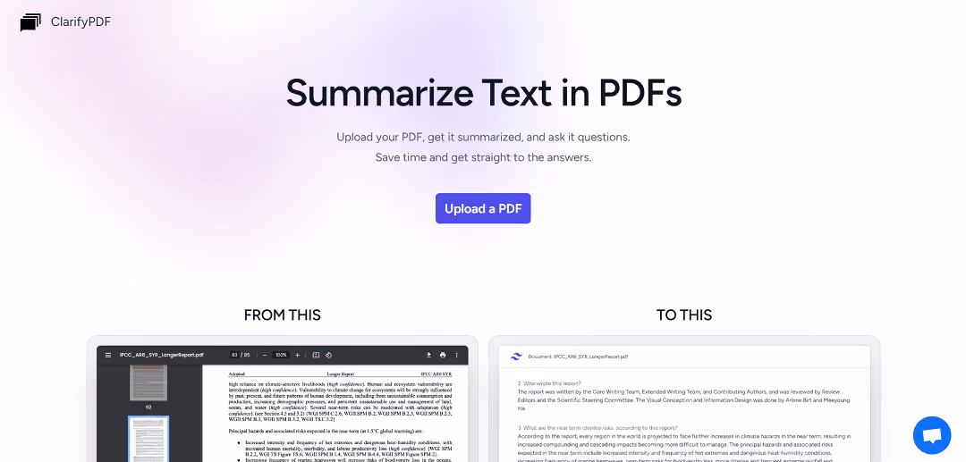 Introducing ClarifyPDF, an innovative AI tool that revolutionizes the way you interact with PDF documents. With its user-friendly interface, you can now ask questions directly from your PDFs using natural language and receive quick, accurate answers.