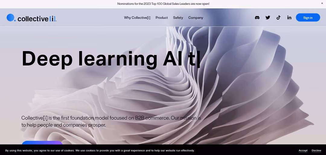 Collective[i] is an AI tool designed for B2B commerce, dedicated to enhancing business growth. It offers features like Intelligent WriteBack™, automating data cleanup and CRM updates, saving time and ensuring accuracy.