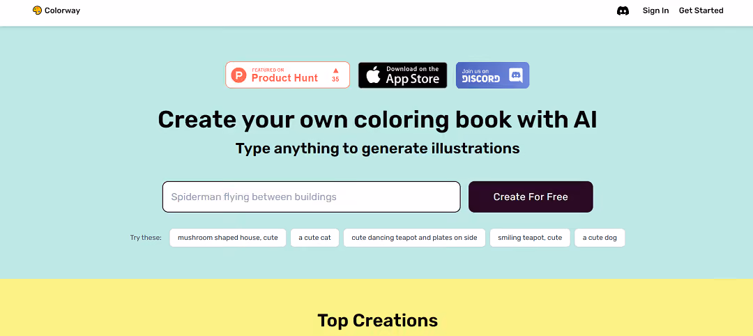 Colorway AI is a cutting-edge app employing AI technology to transform text prompts into personalized coloring book images, fostering boundless artistic fun and creativity.