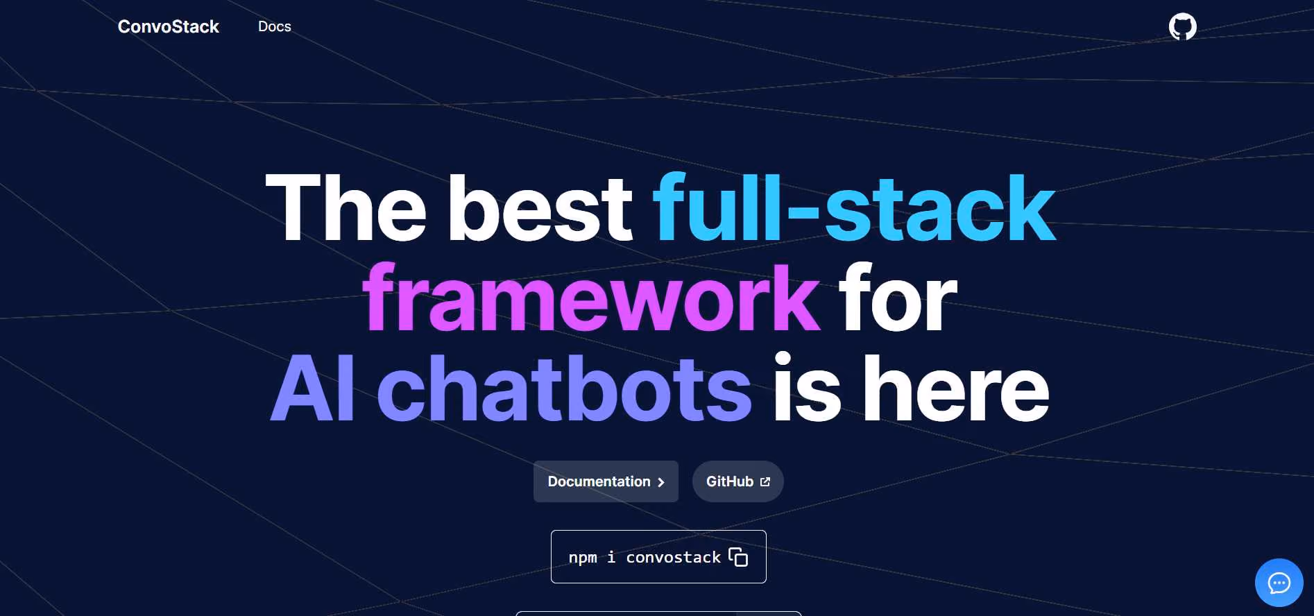 ConvoStack is an open-source full-stack framework designed for developers to easily incorporate a customizable AI ChatBot widget into websites with minimal coding.