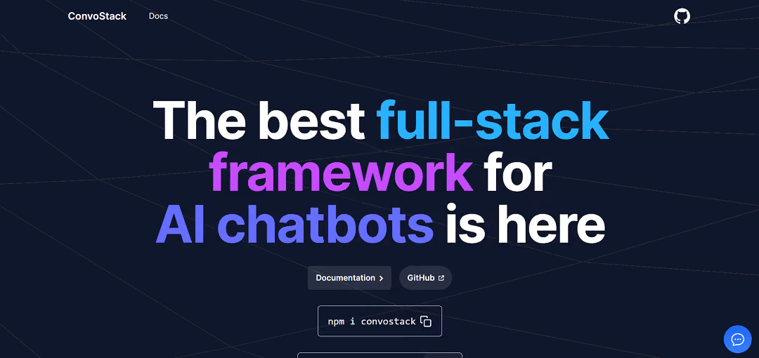 ConvoStack is a free and open-source framework that simplifies the integration of a customizable AI ChatBot widget into websites.
