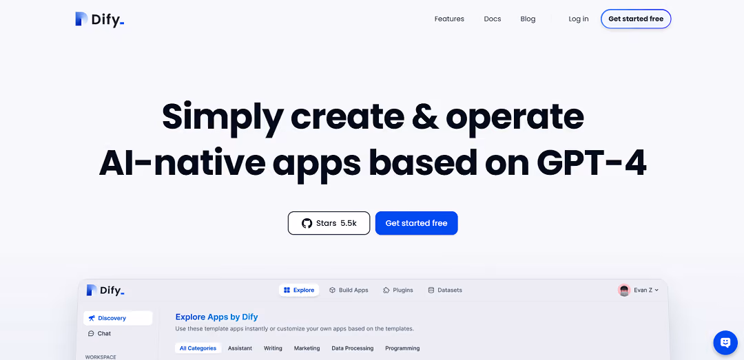 Dify is an innovative LLMOps platform for creating sustainable and user-friendly AI applications.