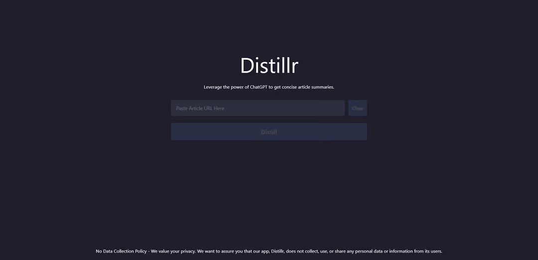 Distillr is an AI-powered tool that uses ChatGPT to generate concise article summaries, saving users time and providing quick access to key points.